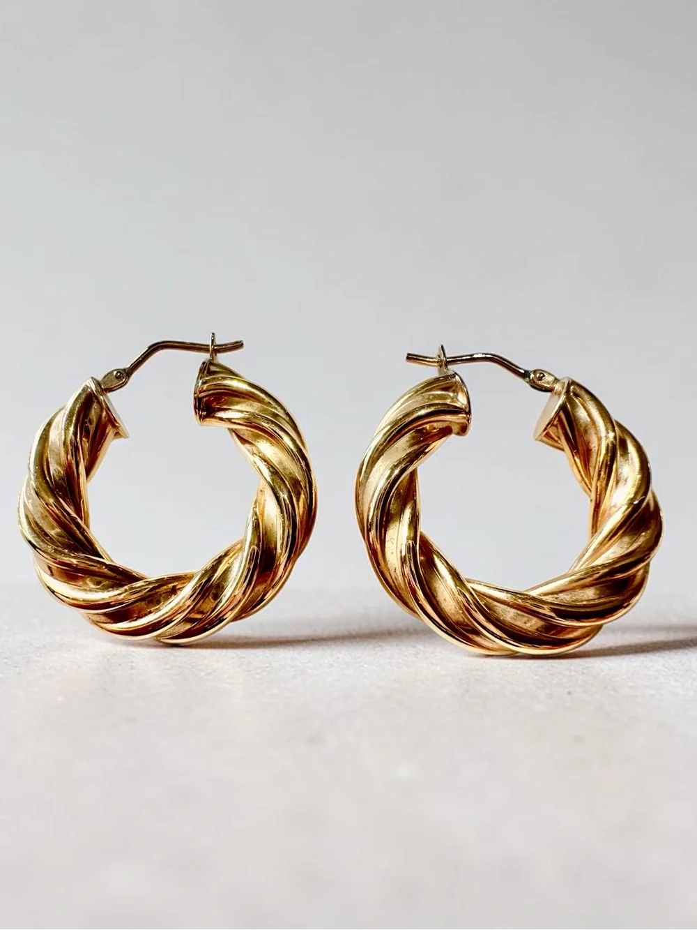 Italian Bronze Twisted Hoop Earrings